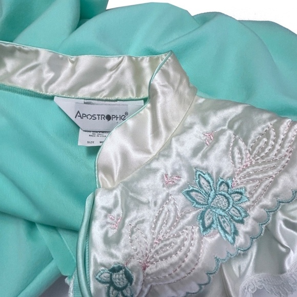 Vintage Apostrophe Fleece Dressing Gown Robe House Dress Coat ½ Front Zip Plush - Picture 13 of 16